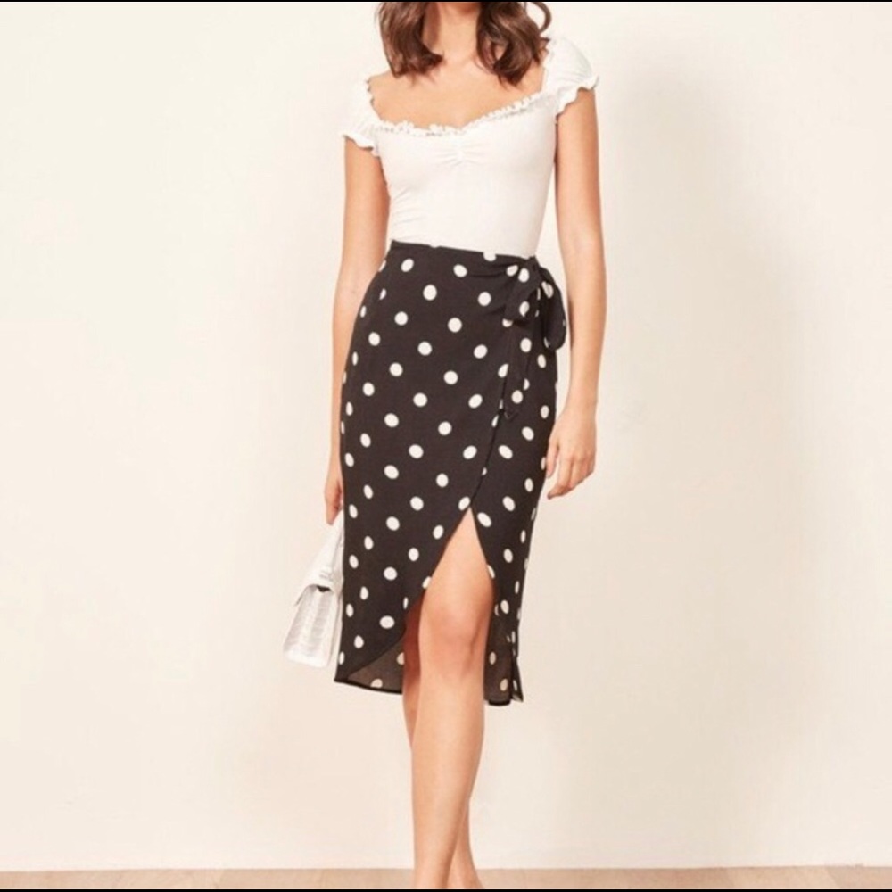 Reformation PolkaDot Skirt